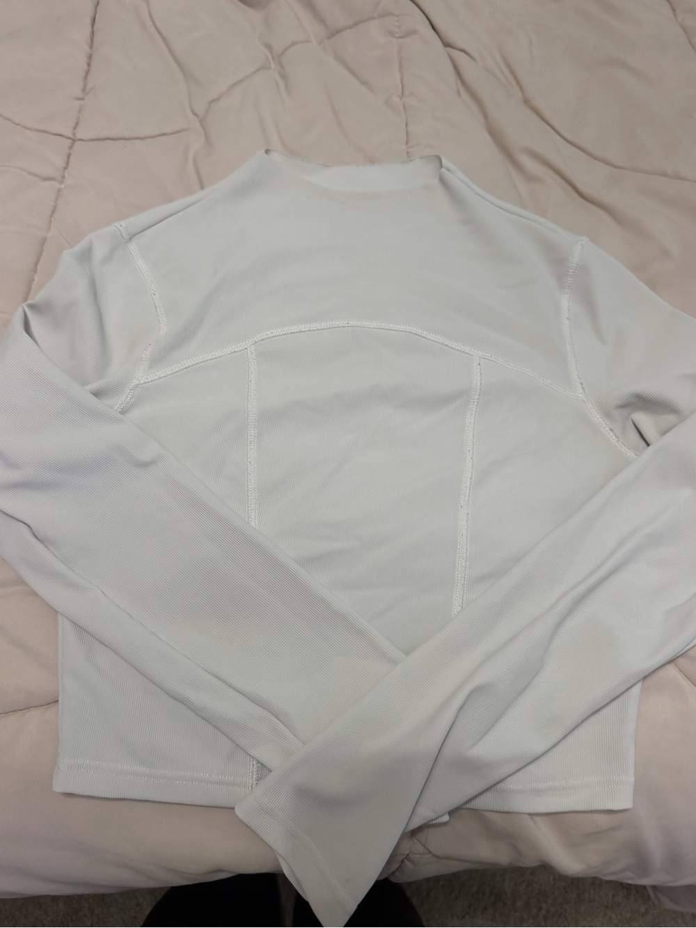 White Long Sleeve Athletic Top